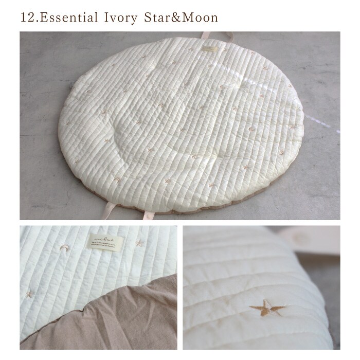 [}C]mela-B | Round mat [Eh}bg] Essential/r[imela-Bj Ivory Star&Moon