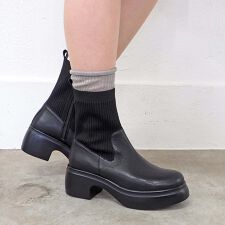 [25秋冬新作]撥水｜厚底ニットブーツ