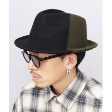 ウールフェルト パッチワーク 中折れハット