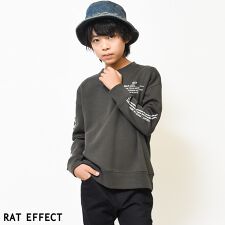 裏起毛袖プリントビッグトレーナー