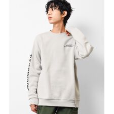 裏起毛袖ロゴプリントトレーナー