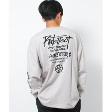 ストリート袖ロゴスーパービッグロングTシャツ トップス 長袖