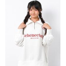 ハーフジップ裏起毛プルオーバー