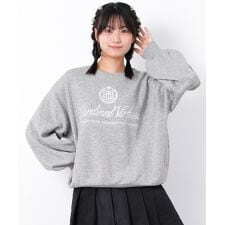 筆記体刺繍ロゴ裏起毛プルオーバー