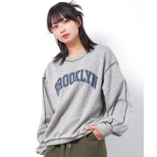 裏起毛配色ステッチプルオーバー