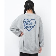 裏起毛ハートロゴプリントトレーナー