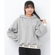 裏起毛裾ロゴフーディー パーカー