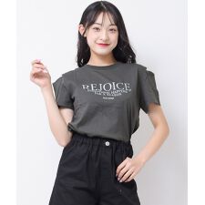 REJOICEロゴ肩あきTシャツ