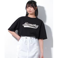 ショート丈ロゴアップリケTシャツ