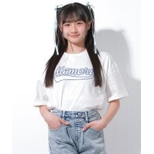 ショート丈ロゴアップリケTシャツ