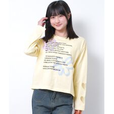 接触冷感袖ハートオーガンジーロングTシャツ トップス