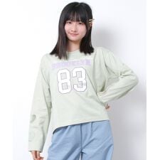 接触冷感袖ハートオーガンジーロングTシャツ トップス