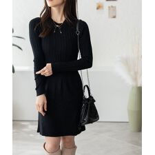 ケーブル ニット ワンピース