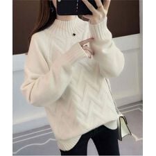 ハイネック チュニック丈 ニット