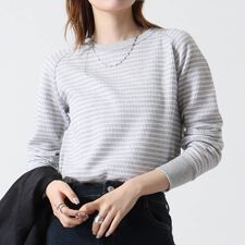 ワッフルボーダーラグランクルーL/S Tee（パック）