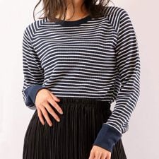 ワッフルボーダーラグランクルーL/S Tee（パック）