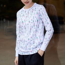 ワッフル花柄ラグランクルーL/S-Tee（パック）