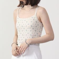 ワッフル花柄キャミソール（パック入り）