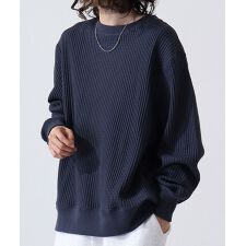 ビッグワッフルビッグサイズクルーネック