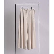 共ベルト付きサイドBOXタックパンツ