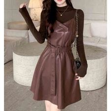 Dress/フェイクレザーキャミワンピ ST/No.22250