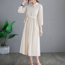 Dress/リネンAラインシャツワンピース ST/No.22080