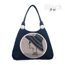 女性イラスト トートバッグ ハンドバッグ ナイロン 軽量 撥水 大容量トート KFB パリジェンヌ