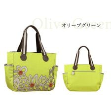 花柄 トート トートバッグ 撥水ナイロン 軽量 はっ水 カットワーク 大容量トート バレンシア