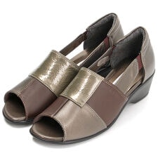 日本製】軽量 柔らか本革 3E オープントゥシューズ