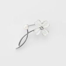 シェルクローバー ブローチ