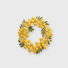 ミモザ　リースブローチ