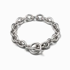 Oval Chain Bracelet Thick Silver