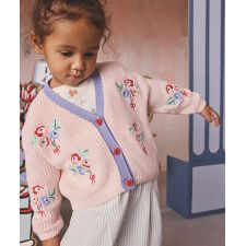 キッズ 刺繍カーディガン Flower Bunch Embroidery