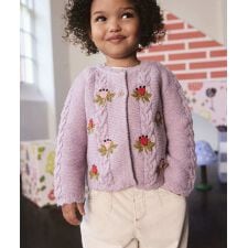 フローラル ケーブル カーディガン