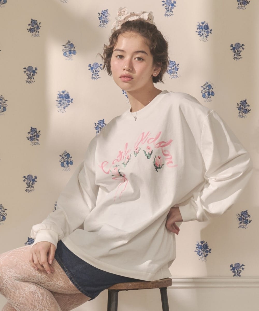 ロングスリーブTシャツ Ribbon Floral | キャス キッドソン(Cath