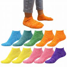 底パイルくるぶし丈ソックス １０足セット １６－２３CM　グラデーション
