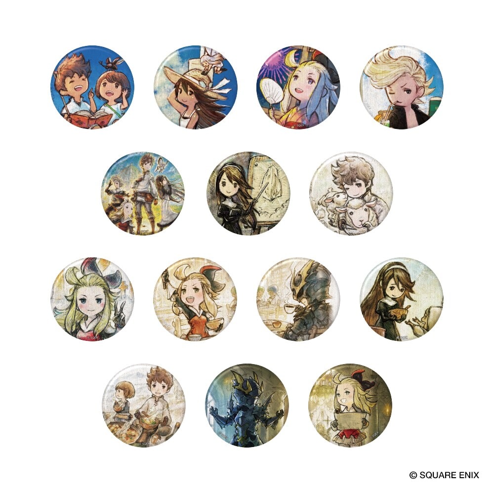 アニメ 漫画 キャラクター ノンジャンル 缶バッジ まとめ売り 540個以上 ブレイブリーデフォルト】キャンバス風缶バッジ（ランダム全14種
