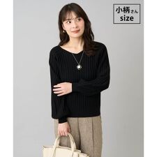 【低身長サイズ】プリーツライクVネックニット