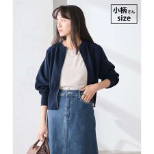 【低身長サイズ】バックギャザーニットブルゾン
