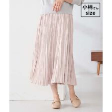 【低身長サイズ】フェイクスエードランダムプリーツスカート【洗える】