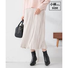 【低身長サイズ】フェイクスエードランダムプリーツスカート【洗える】