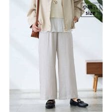 【低身長サイズ】【洗える】サテンワイドパンツ