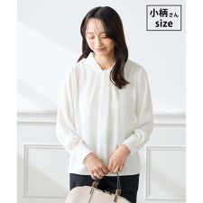 【低身長サイズ】幾何柄ボウタイ風ブラウス