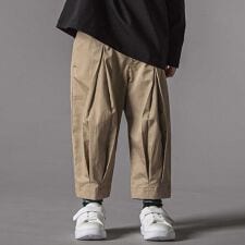 変形タックツイル9分丈パンツ親子お揃い(110~140cm)