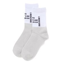 ロゴ配色リブクルーソックス大人親子お揃い(22~27cm)