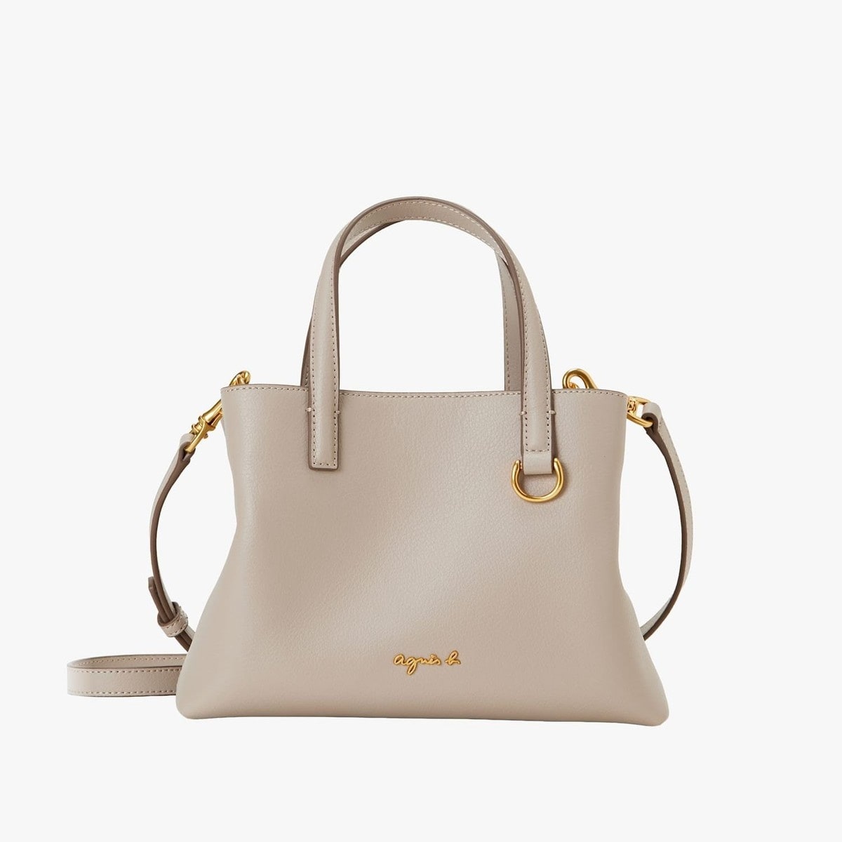 アニエスベー agnes b バッグ トートバッグ レザー ベージュ×アイボリー