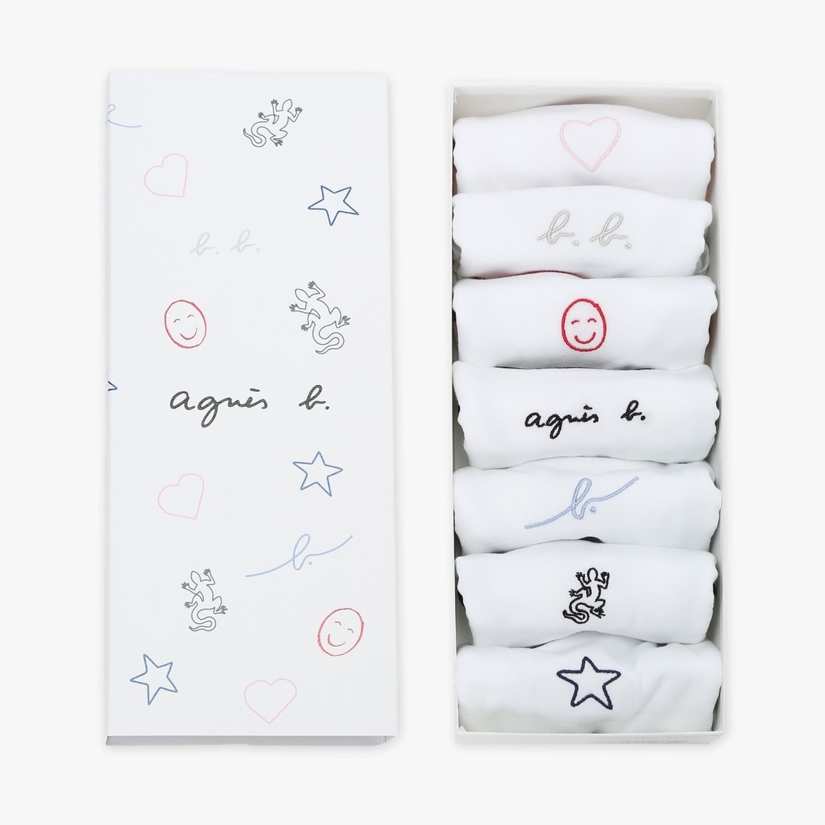 agnis b. 刺繍スタイセット ベビー アイコニック 刺繍 スタイ ギフトセット | アニエスベー アン