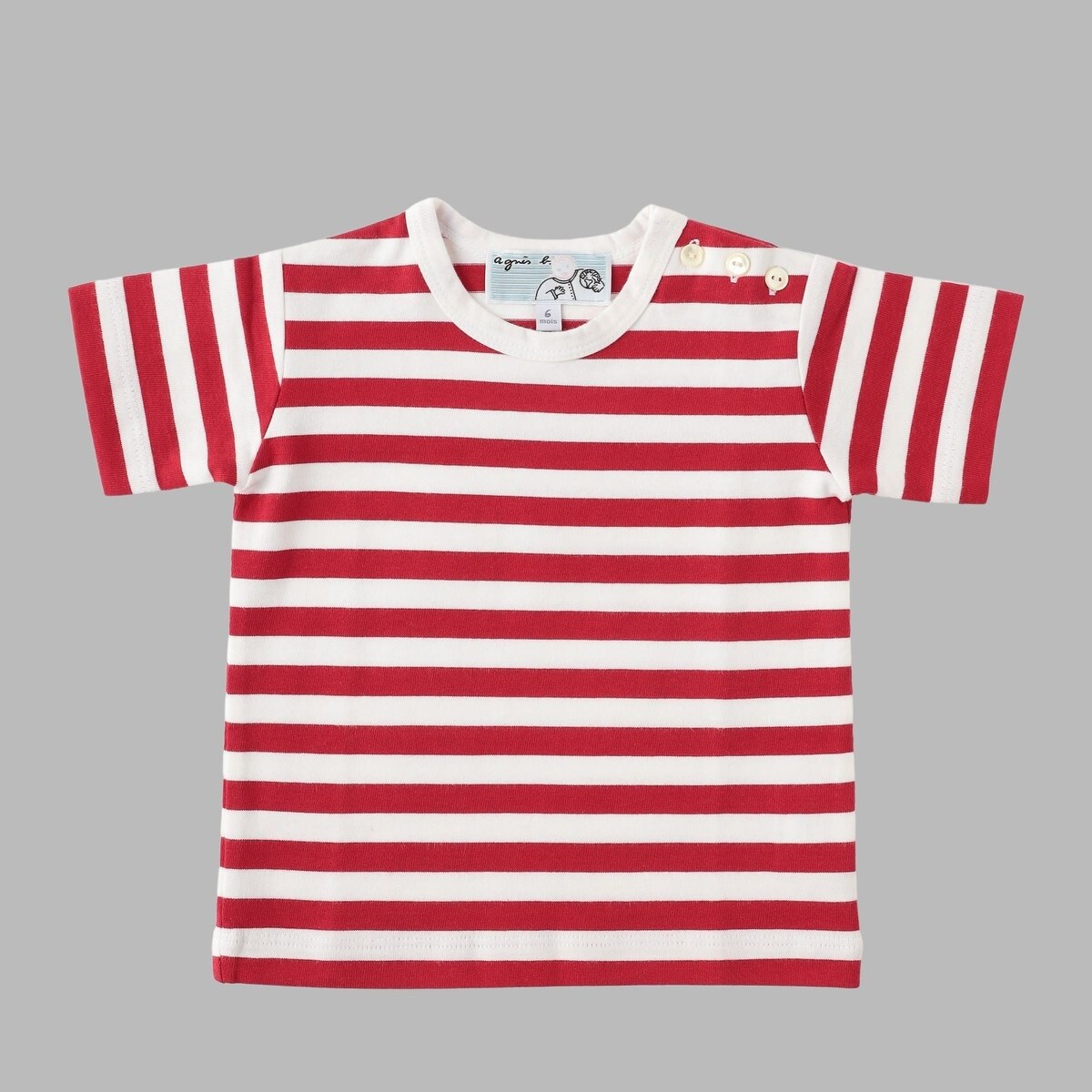 ベビー コットン 細ボーダー 半袖 Tシャツ | アニエスベー アンファン 