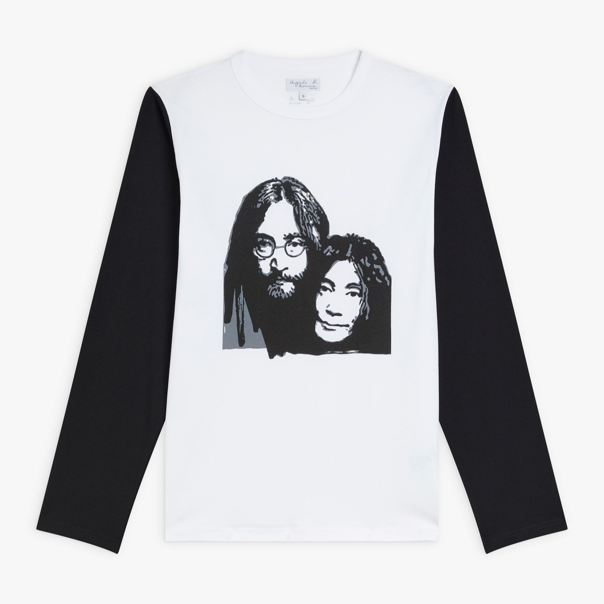 メンズ プリント コットン 長袖 アーティスト Tシャツ ”Rafael Gray