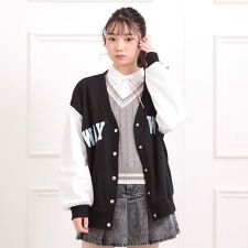 Vネックカレッジアップリケ裏毛カーディガン